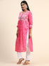 Fizaa Chikankari Kurti for Women With Pocket - Pink